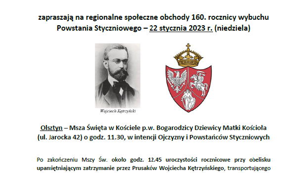 160. rocznica wybuchu Powstania Styczniowego